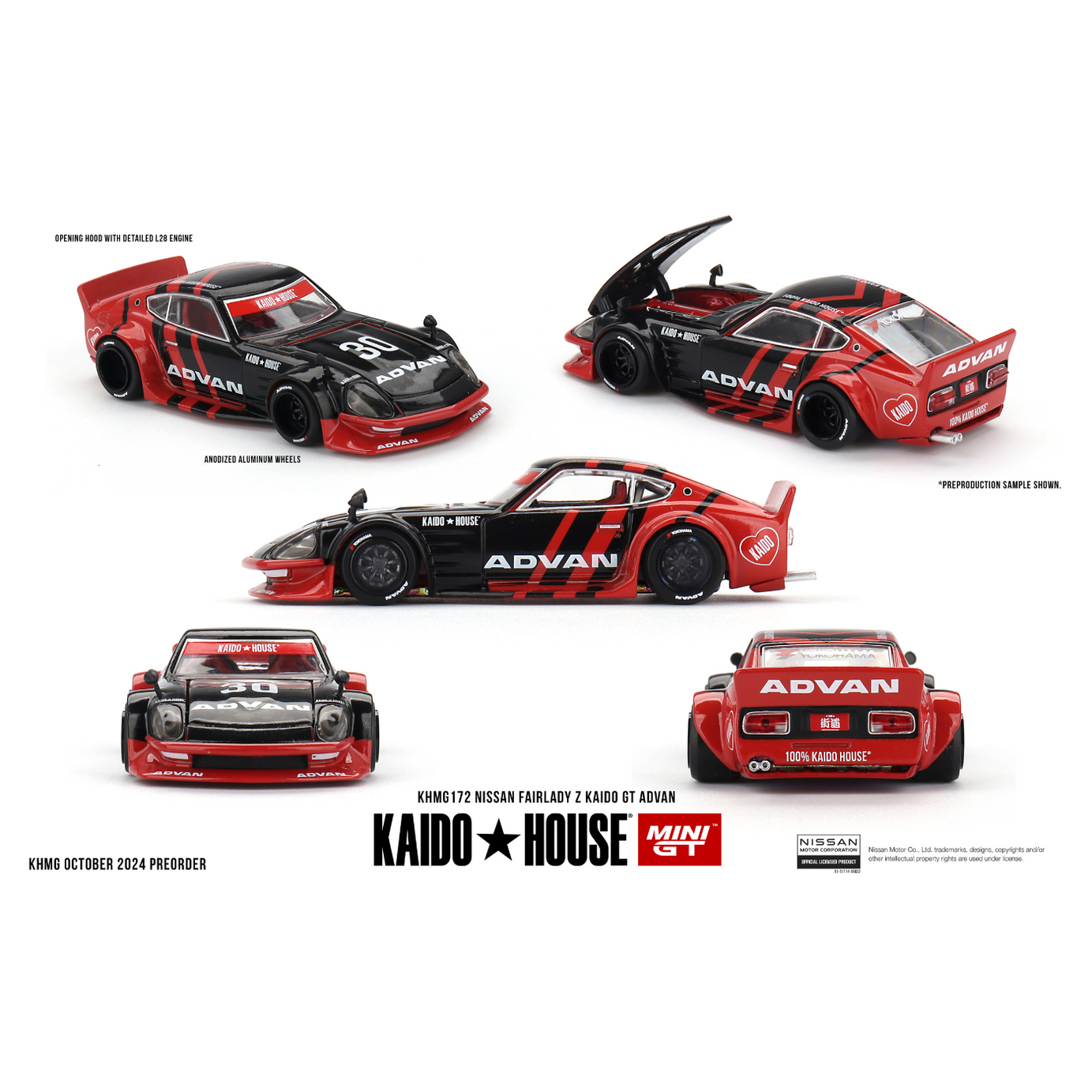 Xe Mô Hình Kaido House KHMG172 Nissan Fairlady Z Kaido GT ADVAN.