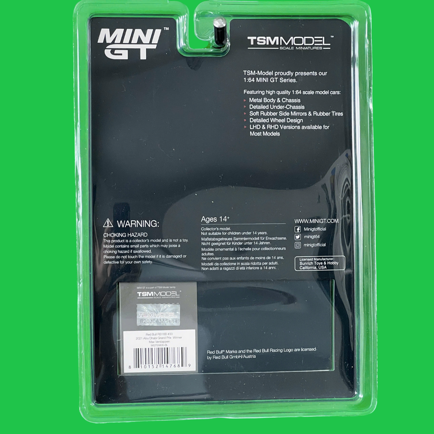 Xe Mô Hình Mini GT 835 – Mô hình xe đua F1 Red Bull RB16B #33 Max Verstappen 1:64 chính hãng, phiên bản giới hạn.