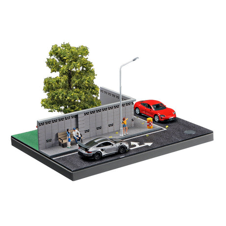 Mô Hình Diorama 1:64 – Cảnh Góc Phố, Góc Đường Có Đèn LED, Xe Mini 3D - Quà tặng cho người sưu tập xe mô hình.