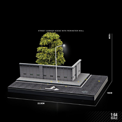 Mô Hình Diorama 1:64 – Cảnh Góc Phố, Góc Đường Có Đèn LED, Xe Mini 3D - Quà tặng cho người sưu tập xe mô hình.