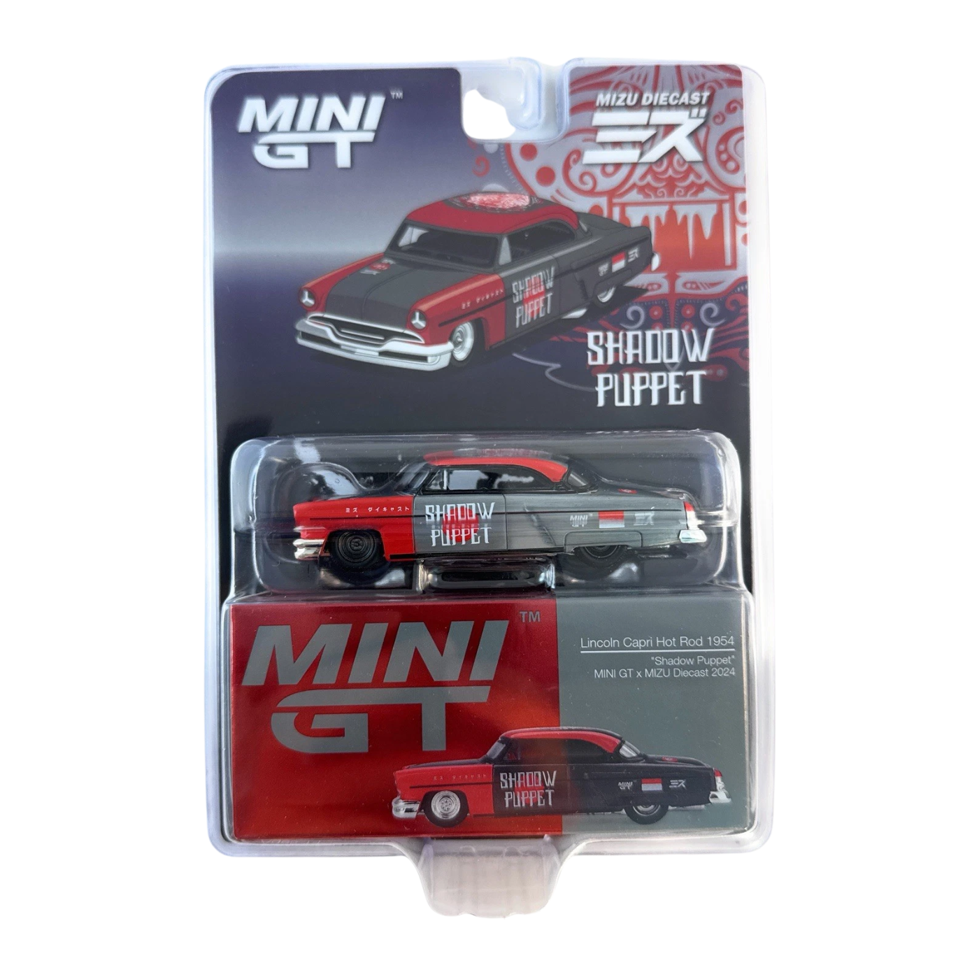 [CHASE] Xe Mô Hình Mini GT x Mizu 1:64 Lincoln Capri Hot Rod 1954 “Shadow Puppet” Chase MGT874-3F – Xe mô hình sưu tầm giới hạn.