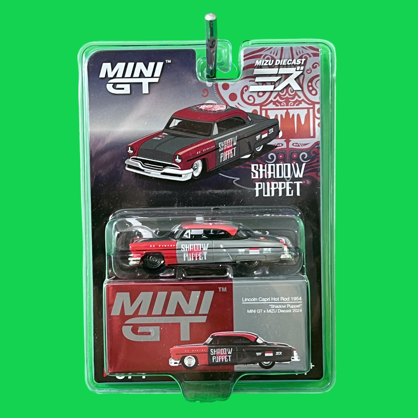 [CHASE] Xe Mô Hình Mini GT x Mizu 1:64 Lincoln Capri Hot Rod 1954 “Shadow Puppet” Chase MGT874-3F – Xe mô hình sưu tầm giới hạn.