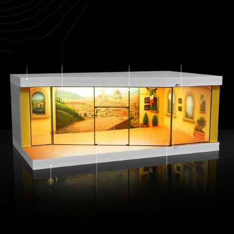 Mô Hình Diorama 1:64 – Cảnh Garage Đường Đua - Có Đèn LED - Hộp Trưng Bày Chống Bụi- Lắp Ráp Dễ Dàng.