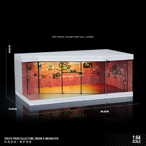 Mô Hình Diorama 1:64 – Cảnh Garage Đường Đua - Có Đèn LED - Hộp Trưng Bày Chống Bụi- Lắp Ráp Dễ Dàng.