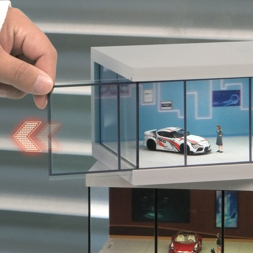 Mô Hình Showroom Trưng Bày Xe 1:64 Có Đèn LED – Tủ Acrylic Trong Suốt Cao Cấp, Garage Mini 3D.