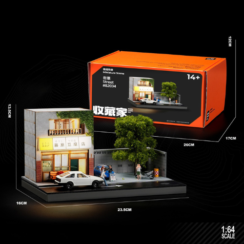 Mô Hình Diorama 1:64 – Nhà Hàng Fuji 2 Tầng - Có Đèn LED - Diorama trưng bày xe mô hình 1:64 có LED.