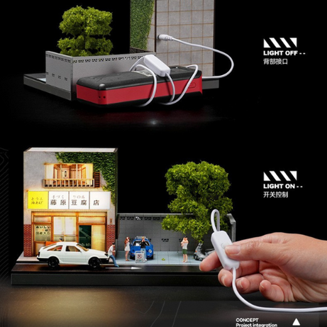 Mô Hình Diorama 1:64 – Nhà Hàng Fuji 2 Tầng - Có Đèn LED - Diorama trưng bày xe mô hình 1:64 có LED.