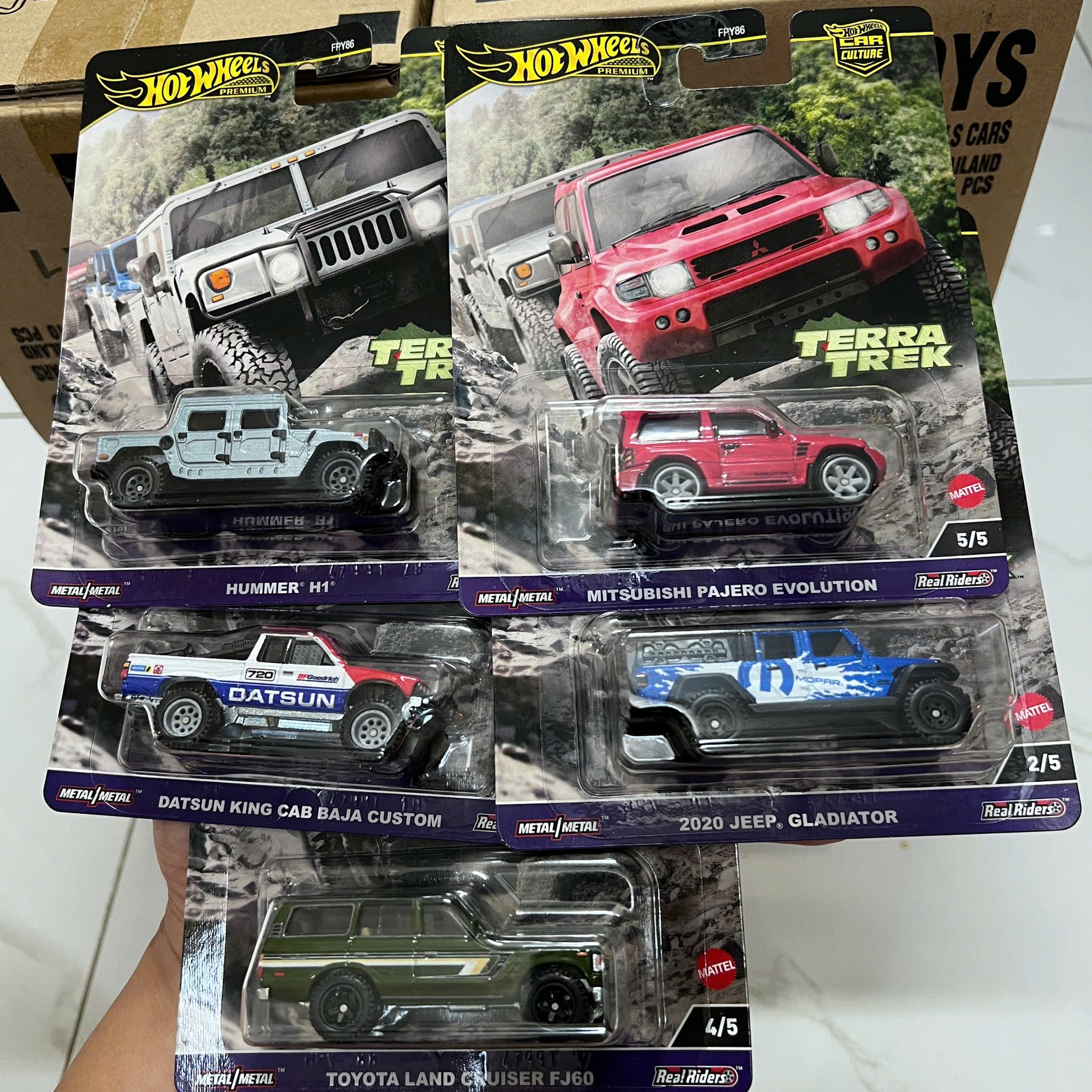 Xe Mô Hình Hot Wheels Premium Car Culture C Terra Trek set of 5 Cars FPY86-961C.