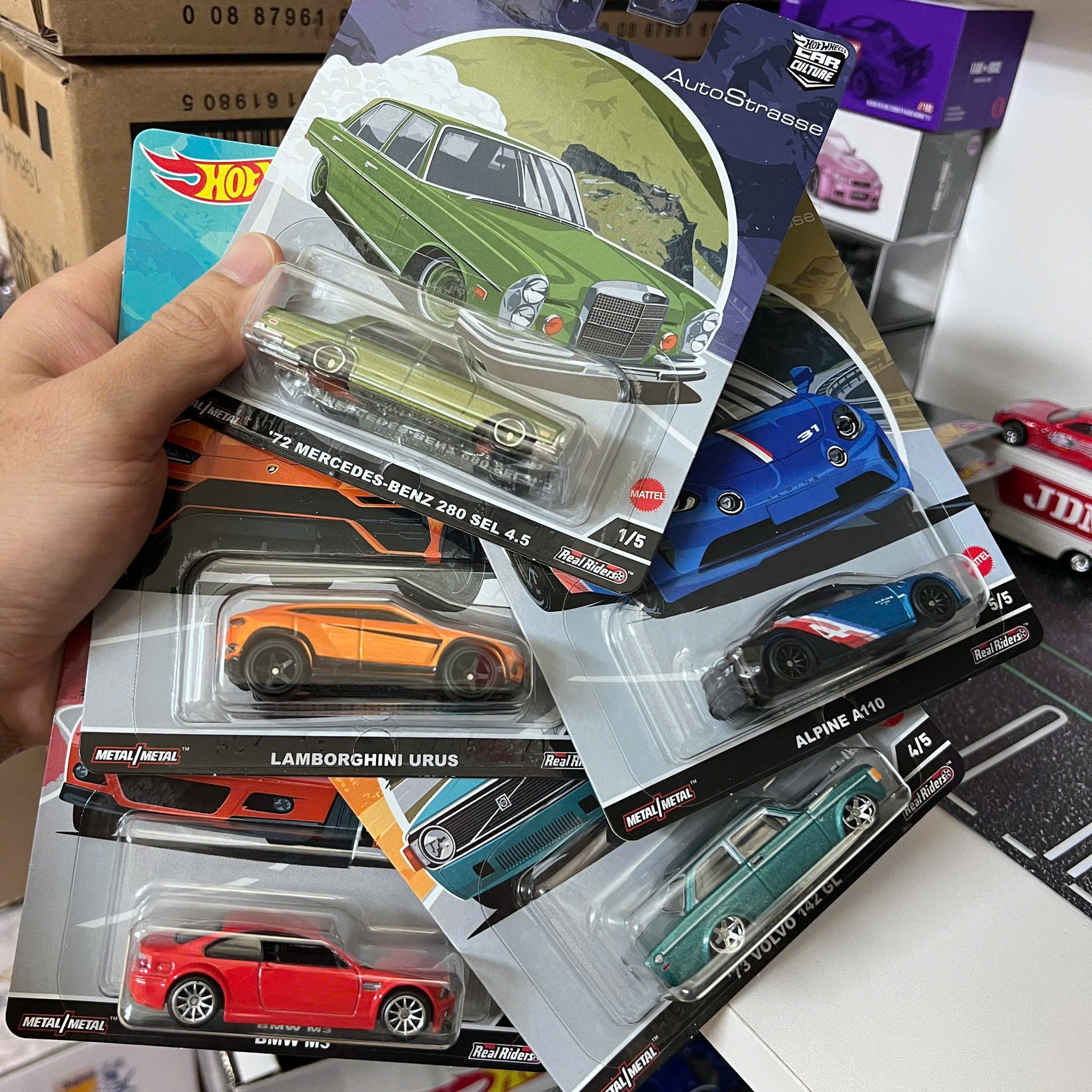 Xe Mô Hình Hot Wheels 1:64 Premium Car Culture 2022 "Auto Strasse" Set of 5, FPY86-957Q.